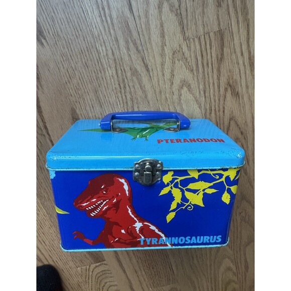 Sanrio Other - Sanrio Dinomighties Dinosaur Lunch Box Metal Box Vintage Retro 1980s